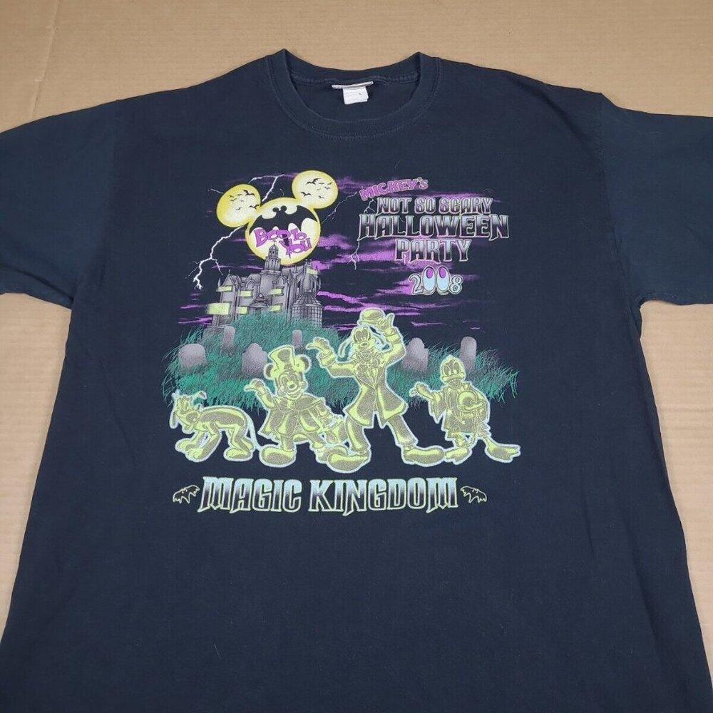 Vtg Y2K 2008 Dsney Glow In Dark Mickey’S Halloween Party Haunted Mansion Shirts